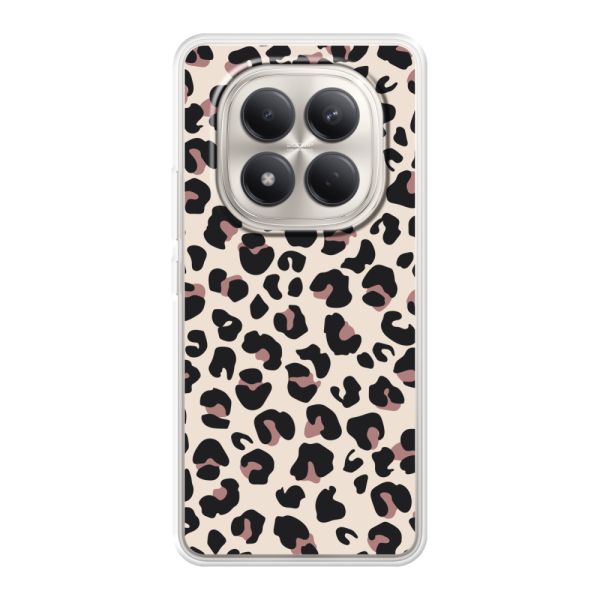 Funda Xiaomi Redmi Note 15 Pro 4G flexible transparente con estampado de pantera – leopardo beige