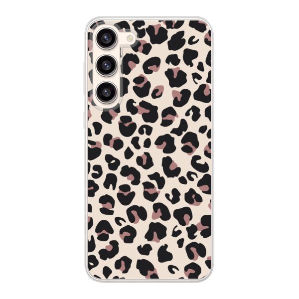 Funda Samsung Galaxy S23 Plus flexible transparente con estampado de pantera – leopardo beige