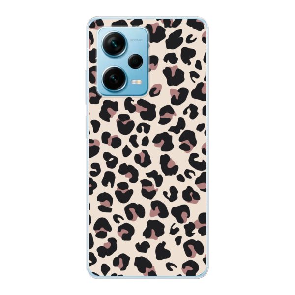 Funda Xiaomi Redmi Note 12 Pro Plus flexible transparente con estampado de pantera – leopardo beige