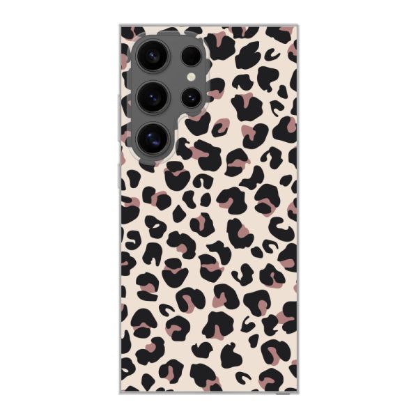 Funda Samsung Galaxy S24 Ultra flexible transparente con estampado de pantera – leopardo beige