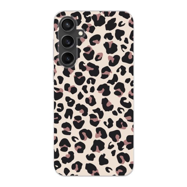Transparant flexibel Samsung Galaxy S23 FE hoesje met Panter Print - Beige Luipaardprint
