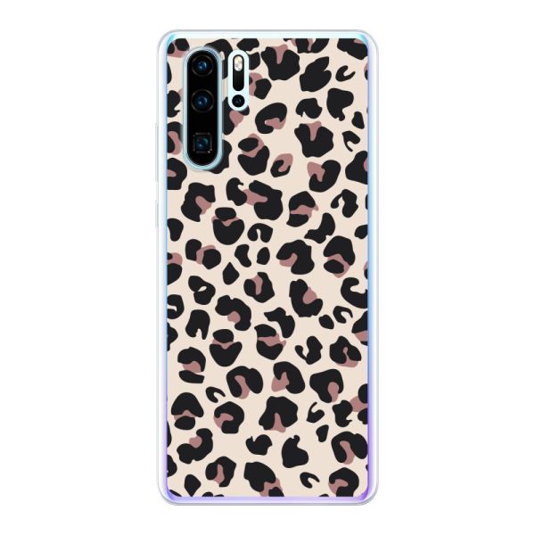 Funda Huawei P30 Pro flexible transparente con estampado de pantera – leopardo beige