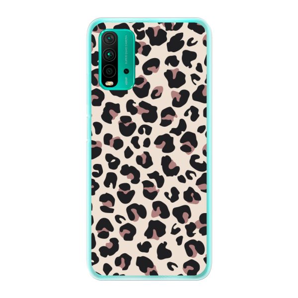 Funda Xiaomi Redmi Note 9 4G flexible transparente con estampado de pantera – leopardo beige