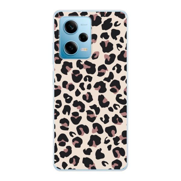 Funda Xiaomi Redmi Note 12 Pro 5G flexible transparente con estampado de pantera – leopardo beige