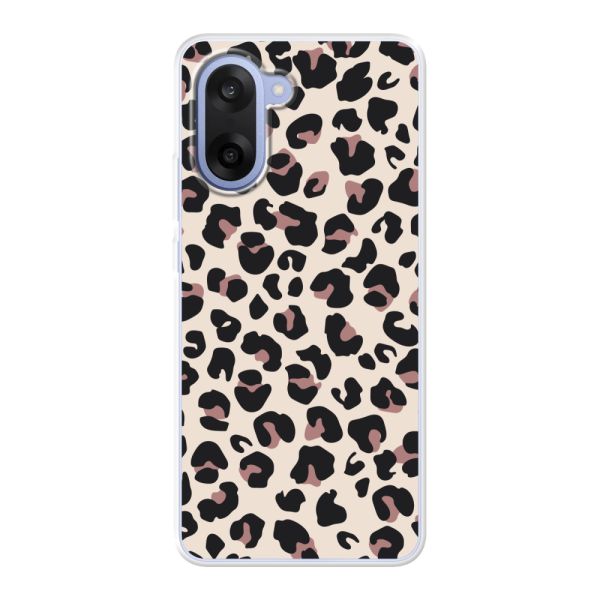 Funda OnePlus Nord CE5 flexible transparente con estampado de pantera – leopardo beige
