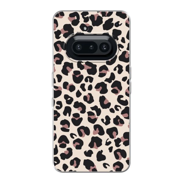 Transparant flexibel Nothing Phone (3a) hoesje met Panter Print - Beige Luipaardprint