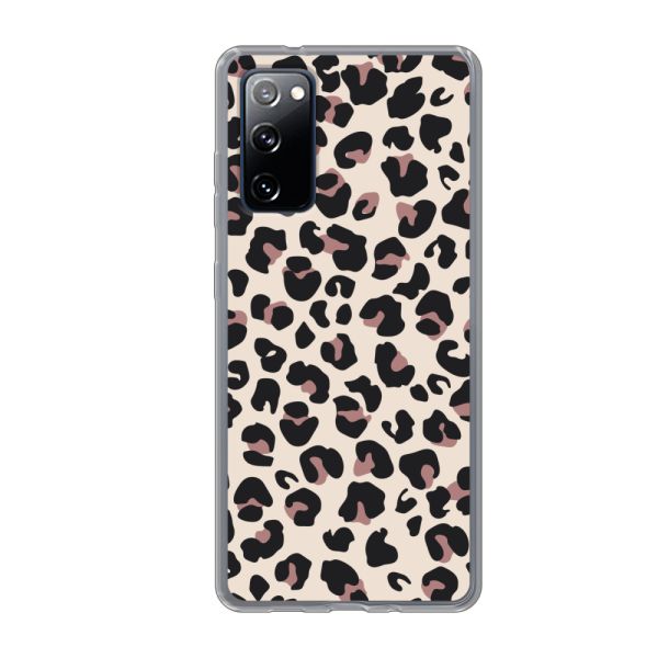 Transparant flexibel Samsung Galaxy S20 FE hoesje met Panter Print - Beige Luipaardprint