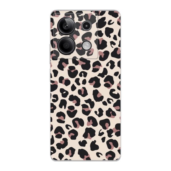 Funda Xiaomi Redmi Note 13 5G flexible transparente con estampado de pantera – leopardo beige