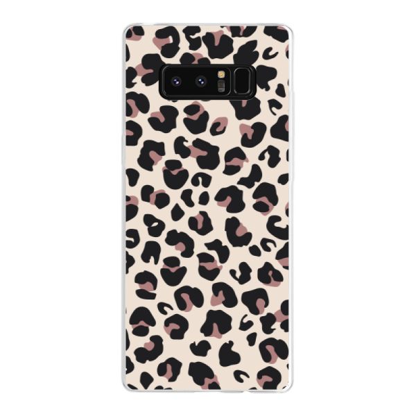 Funda Samsung Galaxy Note 8 flexible transparente con estampado de pantera – leopardo beige