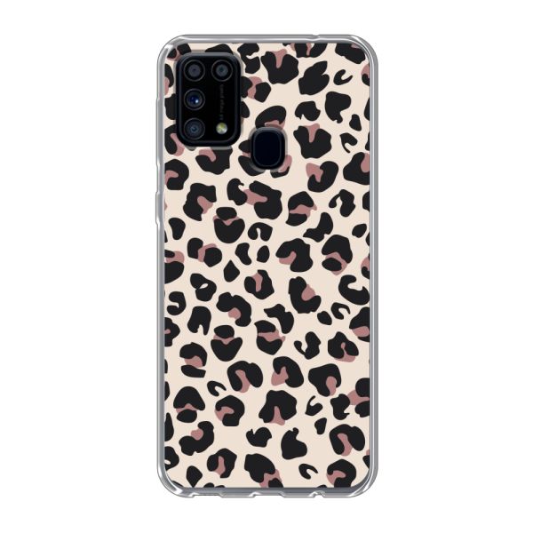 Transparant flexibel Samsung Galaxy M31 hoesje met Panter Print - Beige Luipaardprint