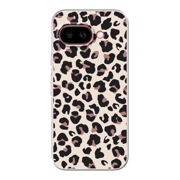 Transparant flexibel Google Pixel 9A hoesje met Panter Print - Beige Luipaardprint