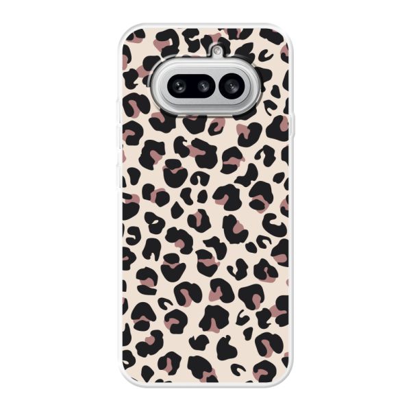 Coque Nothing Phone (4a) flexible transparente avec imprimé panthère – léopard beige