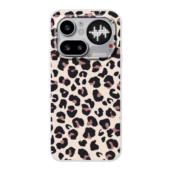 Funda Nothing Phone (4a) Pro flexible transparente con estampado de pantera – leopardo beige