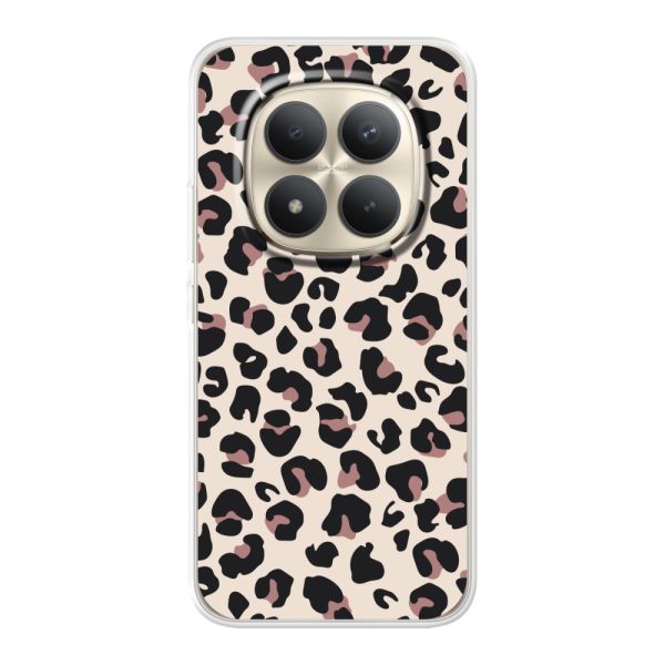 Funda Xiaomi Redmi Note 15 Pro+ flexible transparente con estampado de pantera – leopardo beige