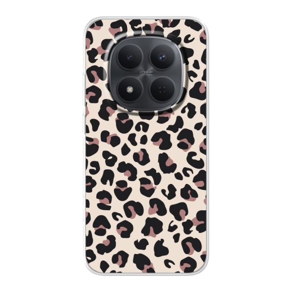 Funda Xiaomi Redmi Note 15 Pro (5G) flexible transparente con estampado de pantera – leopardo beige