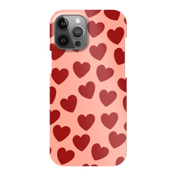 Vollständig bedrucktes iPhone 12 Pro Max hard case mit Roten Herzchen