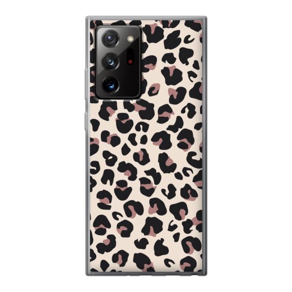 Funda Samsung Galaxy Note 20 Ultra flexible transparente con estampado de pantera – leopardo beige