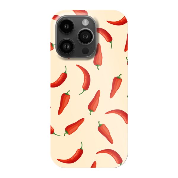 Funda hard case iPhone 14 Pro totalmente impresa con pimientos rojos – Estampado Chili Pepper