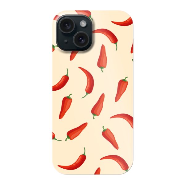 Funda hard case iPhone 15 totalmente impresa con pimientos rojos – Estampado Chili Pepper