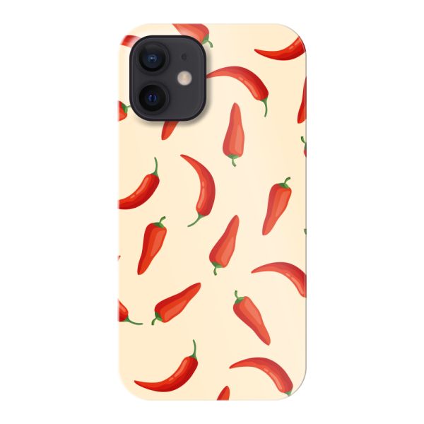 Vollständig bedrucktes iPhone 12 mini hard case mit roten Chilis – Chili-Pepper-Muster