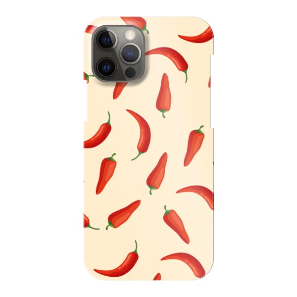 Vollständig bedrucktes iPhone 12 hard case mit roten Chilis – Chili-Pepper-Muster