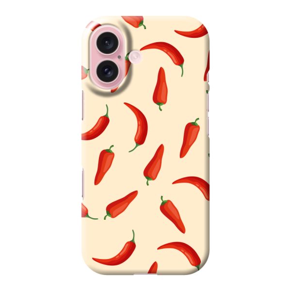 Funda hard case iPhone 16 totalmente impresa con pimientos rojos – Estampado Chili Pepper