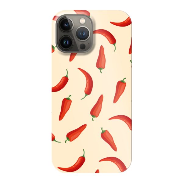 Vollständig bedrucktes iPhone 13 Pro Max hard case mit roten Chilis – Chili-Pepper-Muster