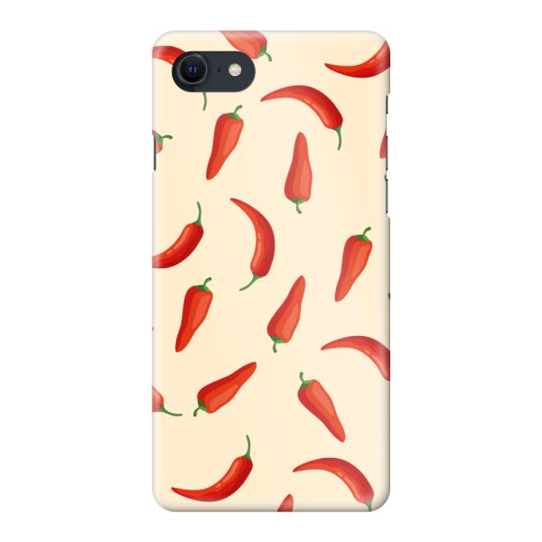 Volledig bedrukt iPhone SE (2020 & 2022) hard case hoesje met Rode Pepers - Chili Pepper Patroon