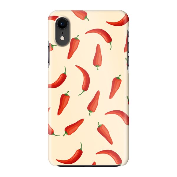 Vollständig bedrucktes iPhone Xr hard case mit roten Chilis – Chili-Pepper-Muster