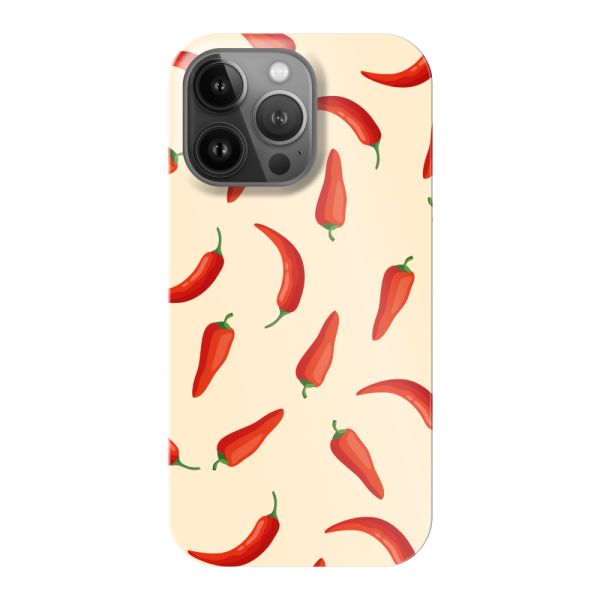 Vollständig bedrucktes iPhone 13 Pro hard case mit roten Chilis – Chili-Pepper-Muster