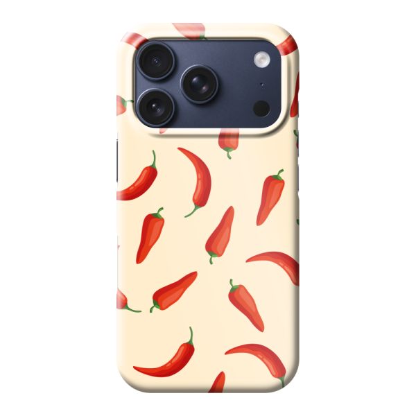 Funda hard case iPhone 17 Pro totalmente impresa con pimientos rojos – Estampado Chili Pepper