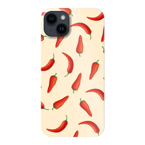 Funda hard case iPhone 14 Plus totalmente impresa con pimientos rojos – Estampado Chili Pepper