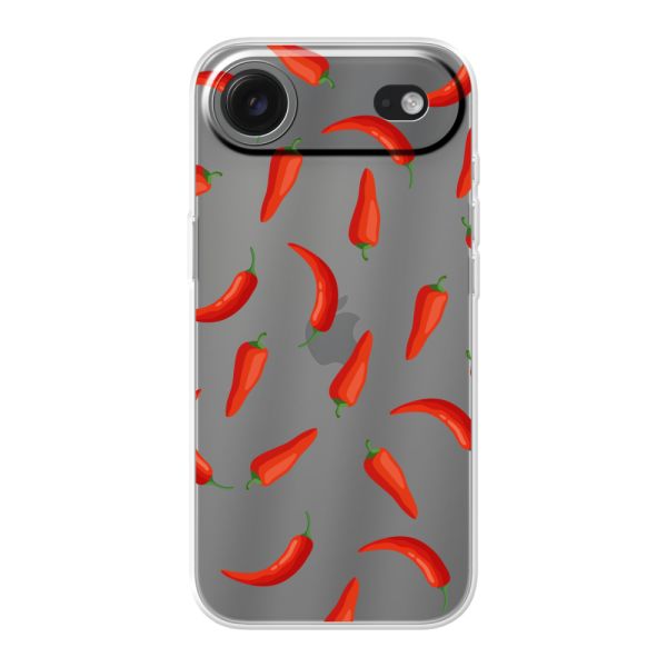 Funda iPhone Air flexible transparente con Chiles Rojos - Patrón Transparente Chili Pepper