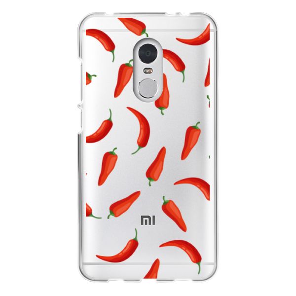 Funda Xiaomi Redmi 5 flexible transparente con Chiles Rojos - Patrón Transparente Chili Pepper