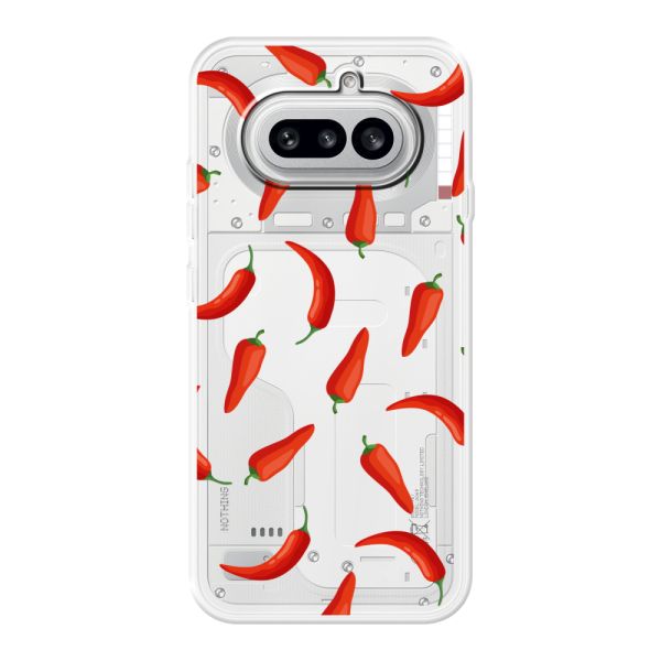 Coque Nothing Phone (4a) flexible transparente avec Piments Rouges - Motif Transparent Chili Pepper