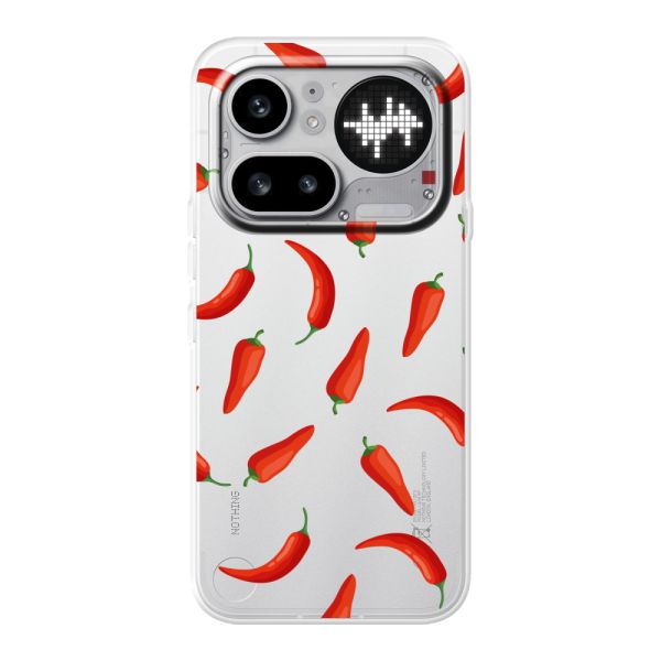 Funda Nothing Phone (4a) Pro flexible transparente con Chiles Rojos - Patrón Transparente Chili Pepper