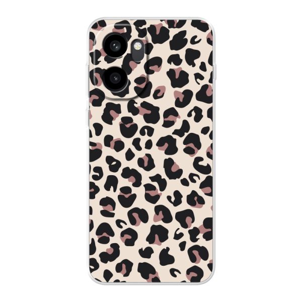 Transparant flexibel OnePlus 15R hoesje met Panter Print - Beige Luipaardprint