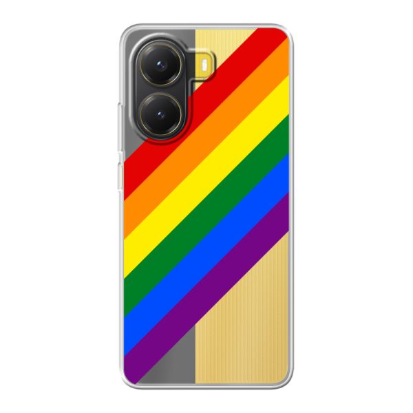 Funda Xiaomi Poco X7 Pro flexible transparente con arcoíris diagonal - rayas Pride