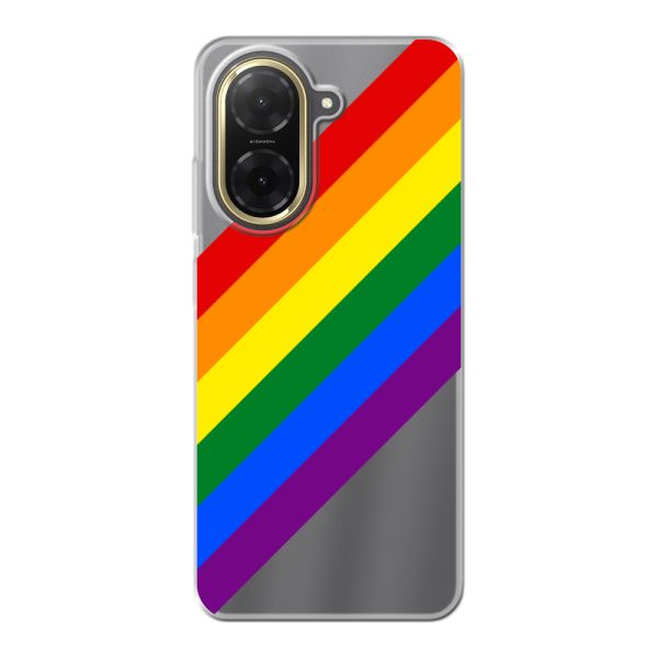 Funda Xiaomi Redmi A5 4G flexible transparente con arcoíris diagonal - rayas Pride