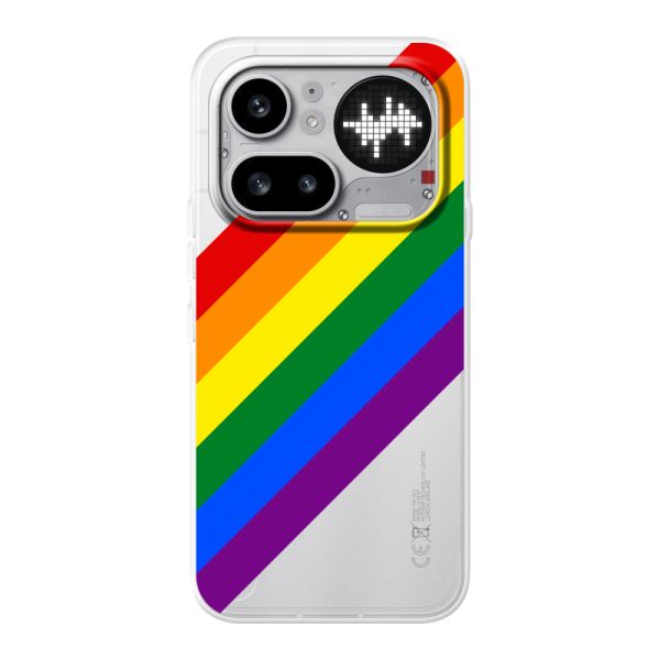Funda Nothing Phone (4a) Pro flexible transparente con arcoíris diagonal - rayas Pride