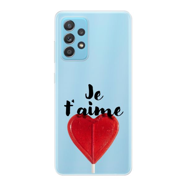 Transparant flexibel Samsung Galaxy A53 5G hoesje met Hartvormige Lolly - Je t'aime