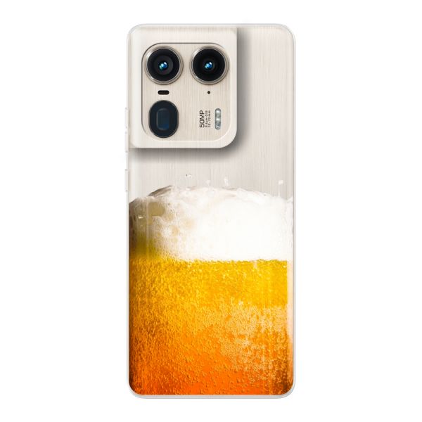 Funda Motorola Moto Edge 50 Ultra flexible transparente con Cerveza Recién Tirada - Estampado de cerveza
