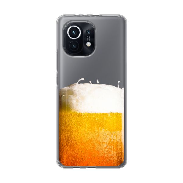 Transparant flexibel Xiaomi Mi 11 hoesje met Vers Getapt Biertje - Bierprint
