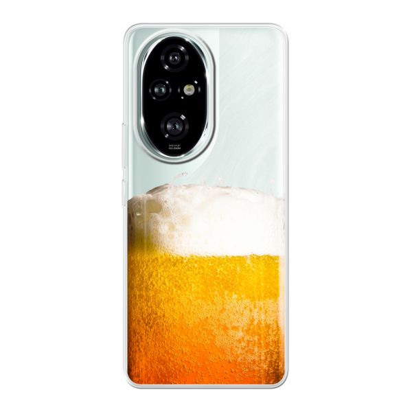 Transparant flexibel Honor 200 Pro hoesje met Vers Getapt Biertje - Bierprint
