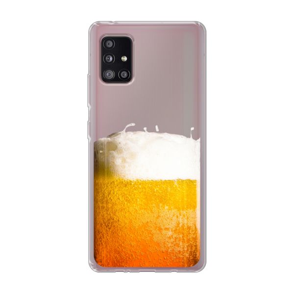 Transparant flexibel Samsung Galaxy A51 5G hoesje met Vers Getapt Biertje - Bierprint