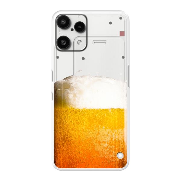 Transparant flexibel Nothing Phone (3a) Lite hoesje met Vers Getapt Biertje - Bierprint