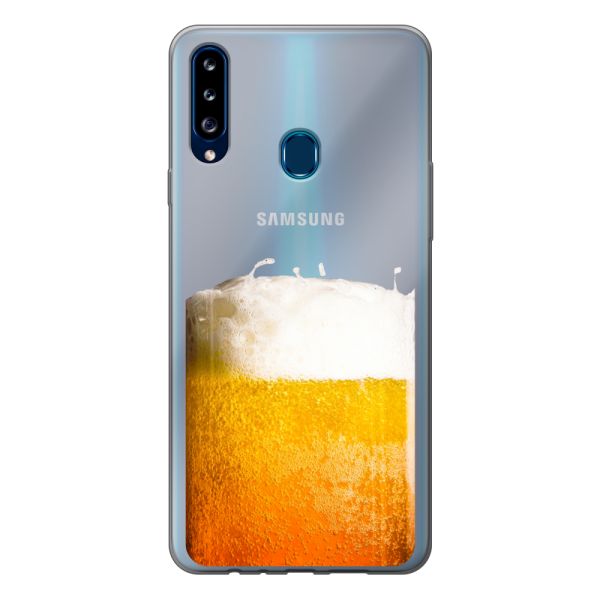 Funda Samsung Galaxy A20s flexible transparente con Cerveza Recién Tirada - Estampado de cerveza