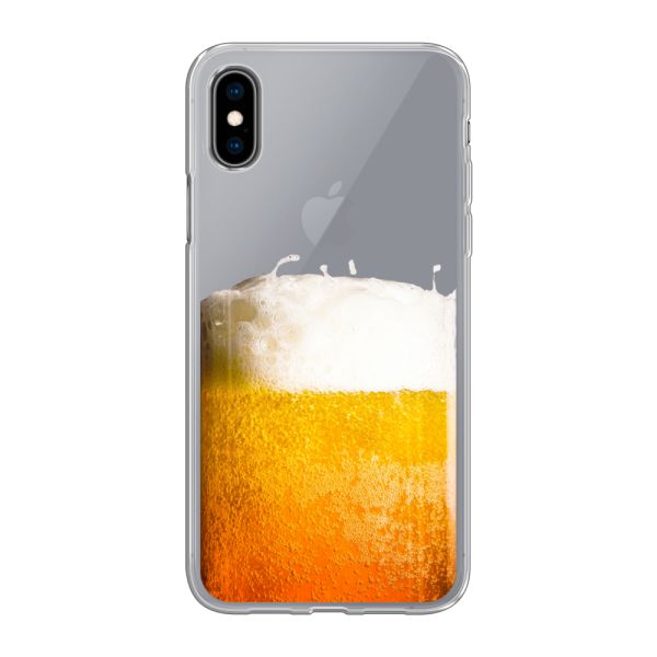 Funda iPhone X flexible transparente con Cerveza Recién Tirada - Estampado de cerveza