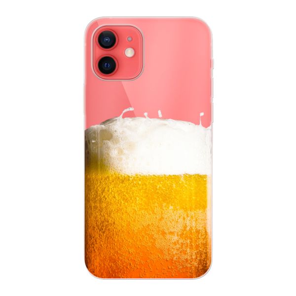 Funda iPhone 12 flexible transparente con Cerveza Recién Tirada - Estampado de cerveza
