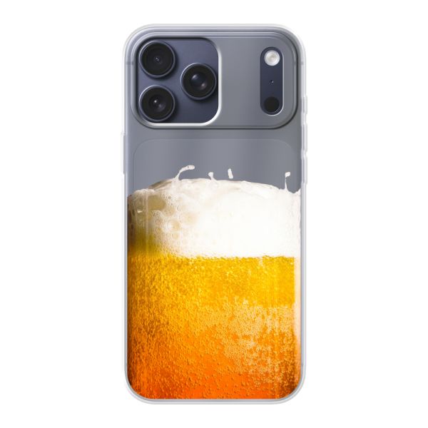 Funda iPhone 17 Pro Max flexible transparente con Cerveza Recién Tirada - Estampado de cerveza